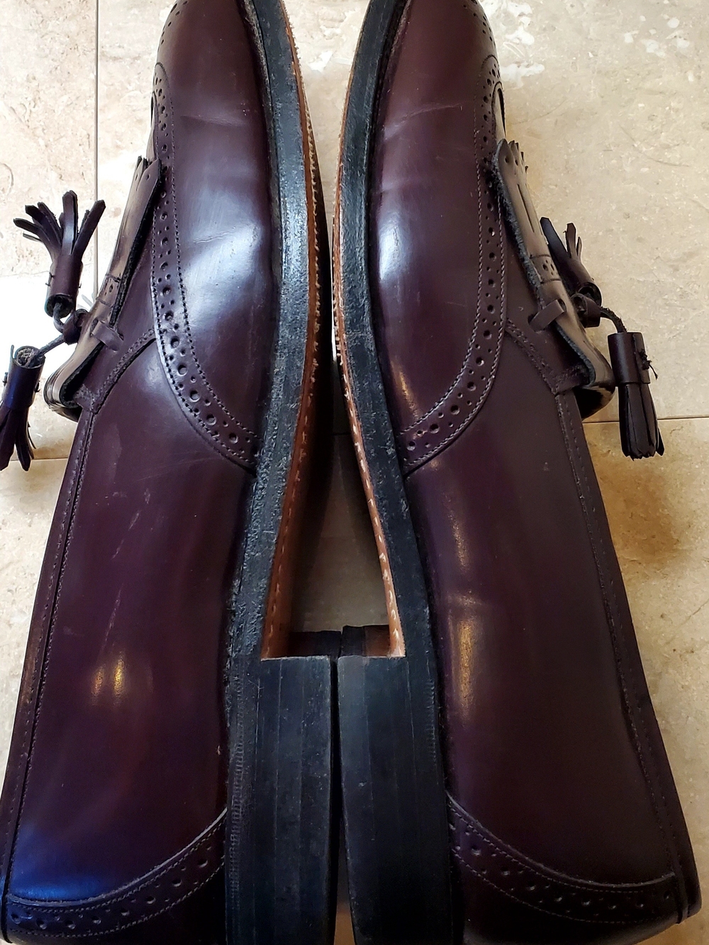 Johnston & Murphy Optima Men's Tassel Kiltie Loafers in Burgundy/Cordovan 10D - Picture 4 of 13